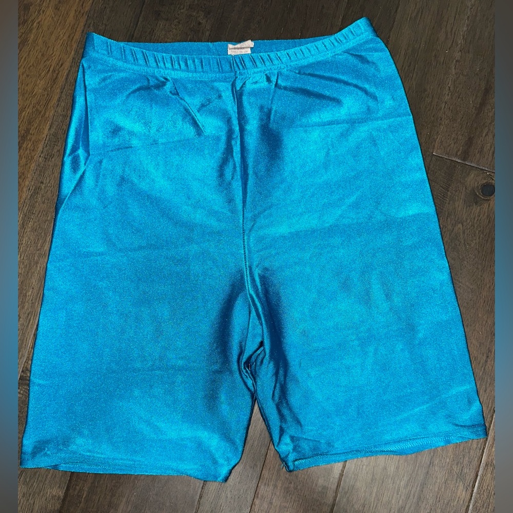 Shiny blue biker shorts size S/M vintage